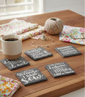 Sewing Quote Slate Coasters